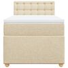 vidaXL Boxspringbett mit Matratze Creme 100x200 cm Stoff