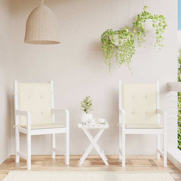 vidaXL Gartenstuhlauflagen für Niedriglehner 2 Stk. Creme 100x50x3 cm