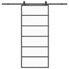 vidaXL Schiebet&uuml;r mit Beschlag Schwarz 90x205 cm ESG-Glas