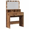 vidaXL Schminktisch mit Regal Altholz 80 x 41 x 134,5 cm Holzwerkstoff