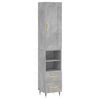 vidaXL Highboard Betongrau 34,5x34x180 cm Holzwerkstoff