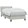 vidaXL Boxspringbett mit Matratze Hellgrau 80x220 cm Samt