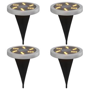vidaXL Solar-Bodenleuchten mit Erdspie&szlig; 4 Stk. Warmwei&szlig;