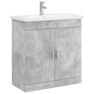 vidaXL Badezimmerm&ouml;bel-Set Betongrau 81 x 40 x 84,5 cm Holzwerkstoff