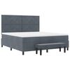 vidaXL Boxspringbett mit Matratze Dunkelgrau 180 x 200 cm Samt