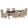 vidaXL Garten Essgruppe 7 stk. Beige Poly-Rattan