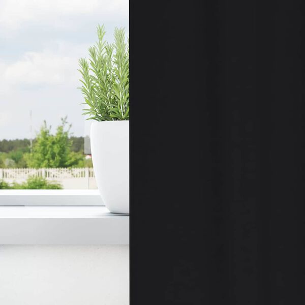 vidaXL Verdunkelungs-Vorh&auml;nge mit Ringen 2 pcs Schwarz 245 x 140 cm