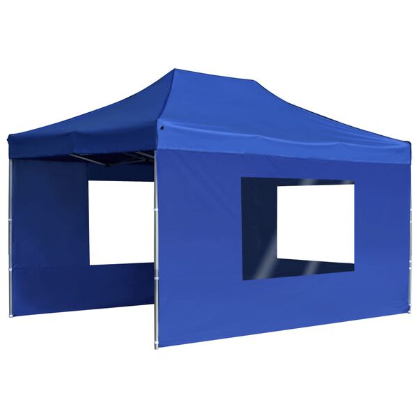 vidaXL Profi-Partyzelt Faltbar mit Wänden Aluminium 4,5x3 m Blau