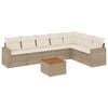 vidaXL 8-tlg. Garten-Sofagarnitur mit Kissen Beige Poly Rattan