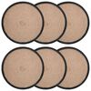 vidaXL Jute Platzsets 6 stk. Nat&uuml;rlich und Schwarz 100% Tossa Jute