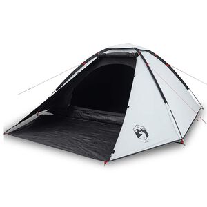 vidaXL Kuppel-Campingzelt 4 Personen Wei&szlig; Dunkel Wasserdicht