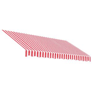 vidaXL Ersatzstoff f&uuml;r Markise Rot und Wei&szlig; 3x2,5 m Polyester