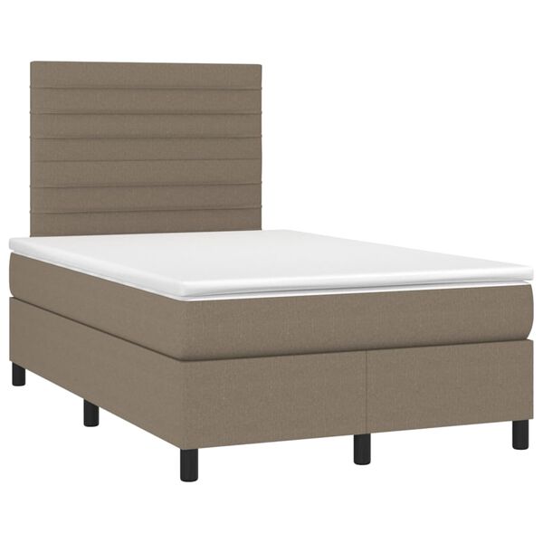 vidaXL Boxspringbett mit Matratze Taupe 120x200 cm Stoff
