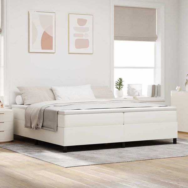 vidaXL Boxspringbett Creme 200 x 200 cm Cordstoff