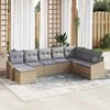 vidaXL Gartensofa-set mit Kissen 8 pcs Beige und Hellgrau Poly-Rattan