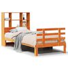 vidaXL Massivholzbett mit Regal ohne Matratze Wachsbraun 75x190 cm