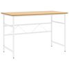 vidaXL Computertisch Wei&szlig; und Eiche Hell 105x55x72 cm MDF und Metall