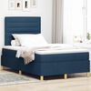 vidaXL Boxspringbett mit Matratze mit Kopfteil Blau 120 x 190 cm Stoff