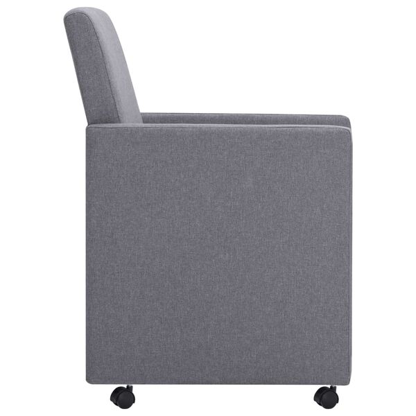 vidaXL Esszimmerst&uuml;hle 2 Stk. Hellgrau Stoff