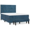 vidaXL Boxspringbett mit Matratze Dunkelblau 140x200 cm Samt
