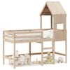 vidaXL Hochbett mit Leiter und Dach 90x190 cm Massivholz Kiefer