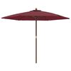 vidaXL Sonnenschirm mit Holzmast Bordeauxrot 299x240 cm