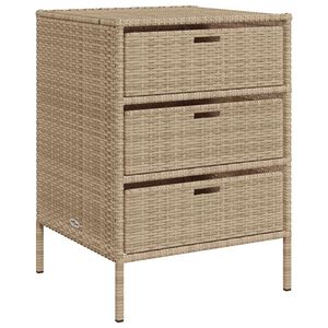 vidaXL Gartenschrank Beige 55x59x80 cm Poly Rattan