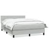 vidaXL Boxspringbett mit Matratze Hellgrau 160x220 cm Samt