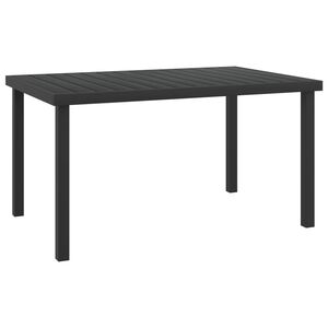 vidaXL Gartentisch Schwarz 140x90x74 cm Aluminium und WPC