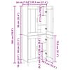 vidaXL Highboard Artisan-Eiche 69,5 x 34 x 180 cm Holzwerkstoff