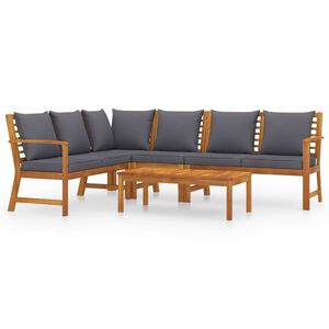 vidaXL 5-tlg. Garten-Lounge-Set mit Auflagen Massivholz Akazie