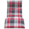 vidaXL Sonnenliege Klappbar Rot Karomuster 175x54x8,5 cm Oxford-Gewebe