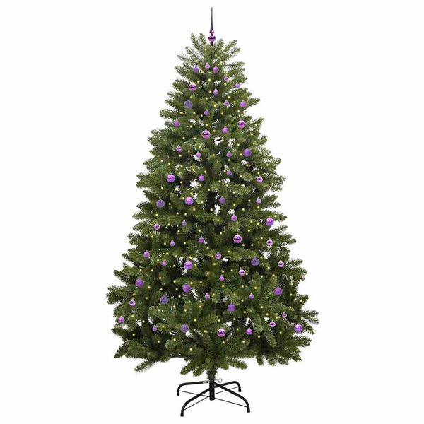 vidaXL K&uuml;nstlicher Weihnachtsbaum Gr&uuml;n 270 cm PVC und Metall