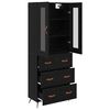 vidaXL Highboard-Schrank mit Regal 2 pcs Schwarz Eichen-Optik