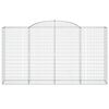 vidaXL Gabionen mit Hochbogen 15 Stk 300x50x160/180cm Verzinktes Eisen