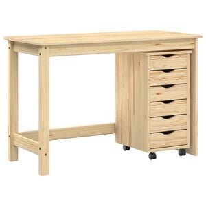 vidaXL Desk und Rolling Cabinet Set MOSS 2 pcs Braun