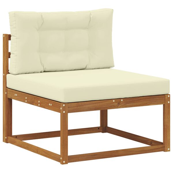 vidaXL Outdoor-Sofagarnitur mit Kissen 10 pcs Natur und Creme