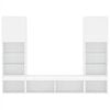 vidaXL 5-tlg. Wohnwand mit LED-Beleuchtung Weiß Holzwerkstoff
