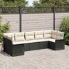 vidaXL Gartensofa-set mit Kissen 7 pcs Schwarz Poly-Rattan