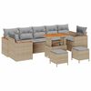 vidaXL Gartensofa-set 10 stk. Beige Poly-Rattan