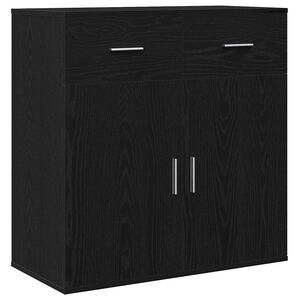 vidaXL Sideboard Schwarz Eichen-Optik 78 x 38 x 80 cm Holzwerkstoff