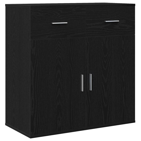 vidaXL Sideboard Schwarz Eichen-Optik 78 x 38 x 80 cm Holzwerkstoff