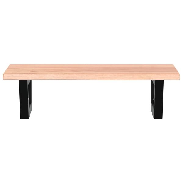 vidaXL Waschtischplatte mit Halterung Stahl und Massivholz Eiche