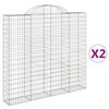 vidaXL Gabionen mit Hochbogen 2 Stk. 200x30x180/200cm Verzinktes Eisen