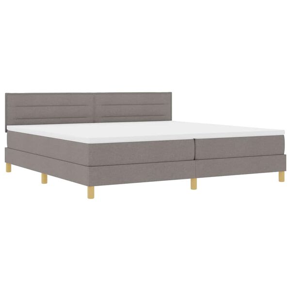 vidaXL Boxspringbett mit Matratze Taupe 200 x 200 cm Stoff