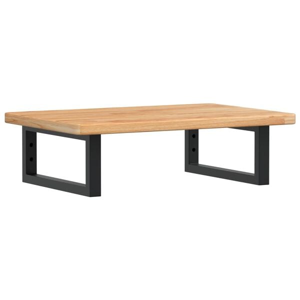 vidaXL Waschtischplatte mit Halterung Stahl und Massivholz Eiche