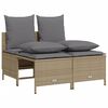 vidaXL 5-tlg. Garten-Sofagarnitur mit Kissen Beige Poly Rattan