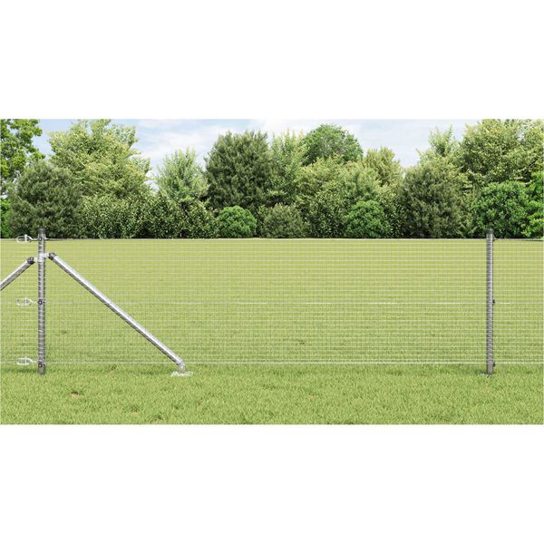 vidaXL Zaunpfosten Silber 50 x 0,6 m (19 x 19 mm Mesh) Stahl