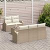 vidaXL Gartensofa-set Beige 55 x 55 x 37 cm Poly-Rattan
