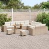 vidaXL Gartensofa-set mit Kissen 13 pcs Beige und Creme Poly-Rattan